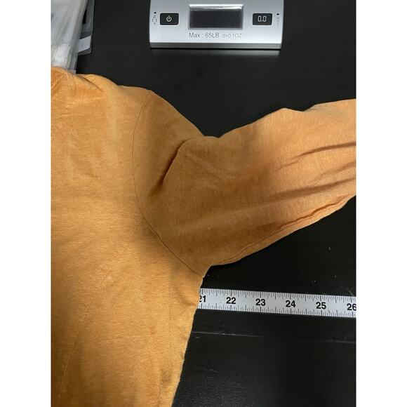 Eileen Fisher Womens Cardigan Size Medium Orange Linen Relaxed Minimalist Casual - Picture 5 of 7